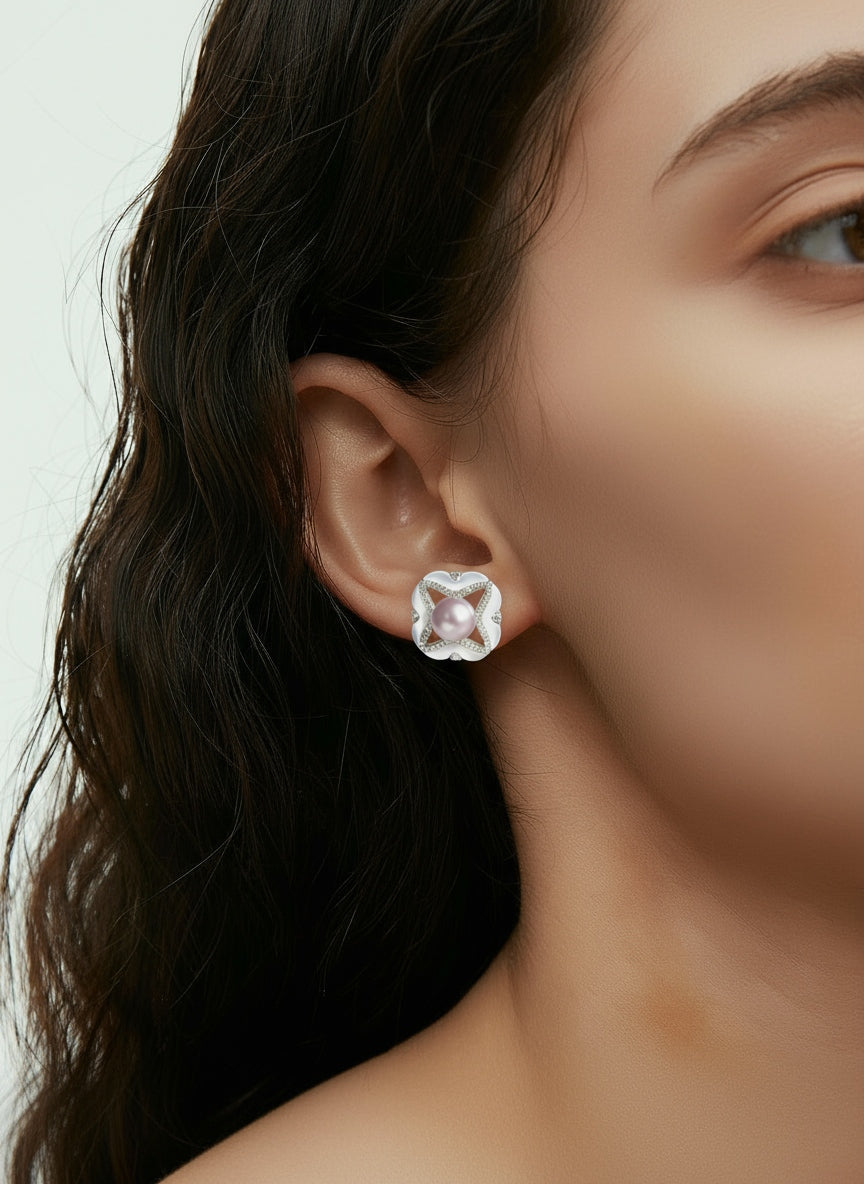 Exquisite freshwater mother-of-pearl earrings