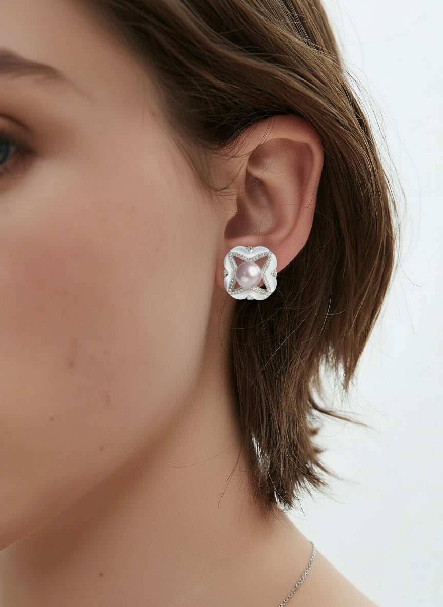 Exquisite freshwater mother-of-pearl earrings